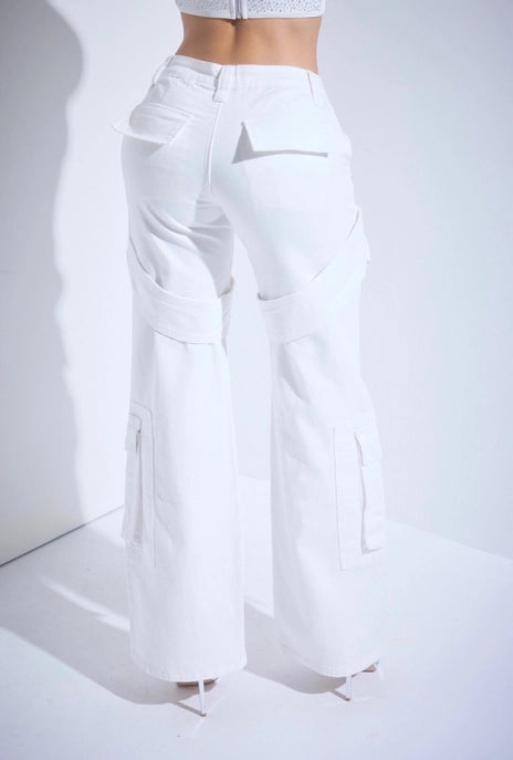 Jeans cargo à jambe droite