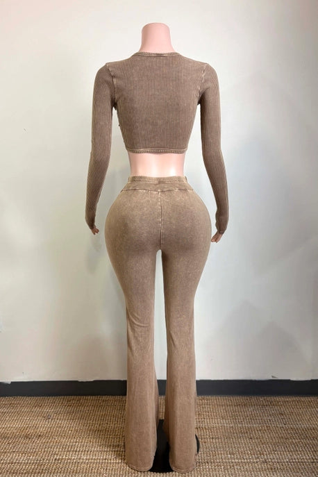 ENSEMBLE HAUT ET PANTALON DÉTAIL CROISÉ LAVAGE MINÉRAL