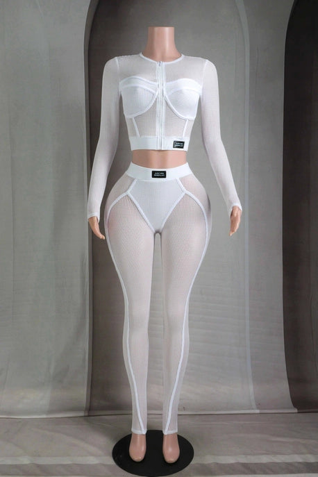 ENSEMBLE MAILLE POPCORN À MANCHES LONGUES ET LEGGING